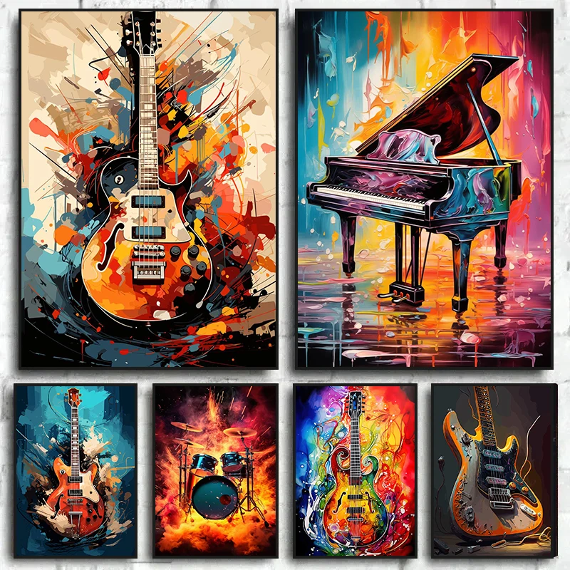 Musical Instrument Images - Arte Abstrata Colorida Instrumentos Musicais Kit