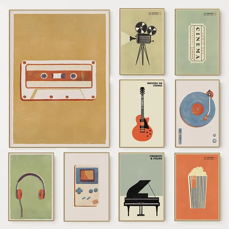 Musical Instrument Photo - Pôster de Instrumentos Musicais Pop Retrô