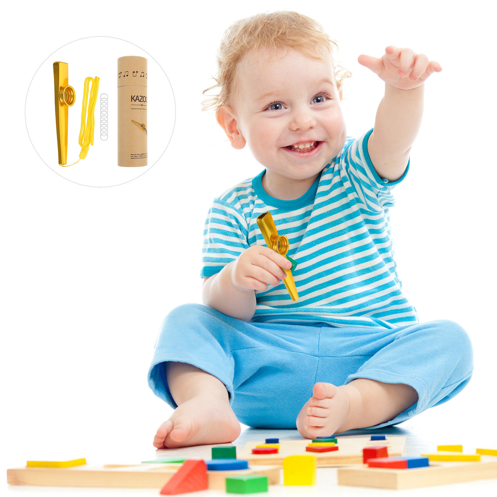 Musical Instrument Kids - 1 Conjunto de Kazoo de Metal