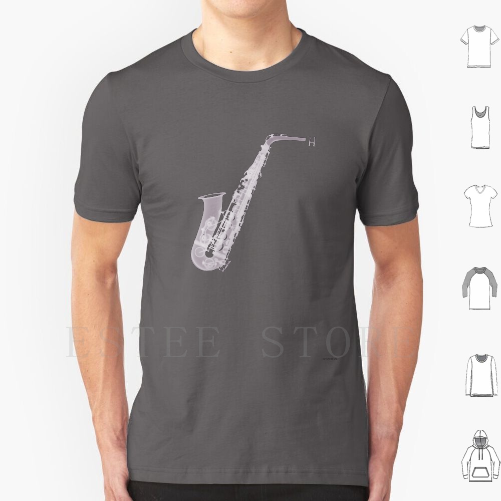 Musical Instrument Images - Saxofone-X-Ray Camiseta DIY Tamanho Grande 100%