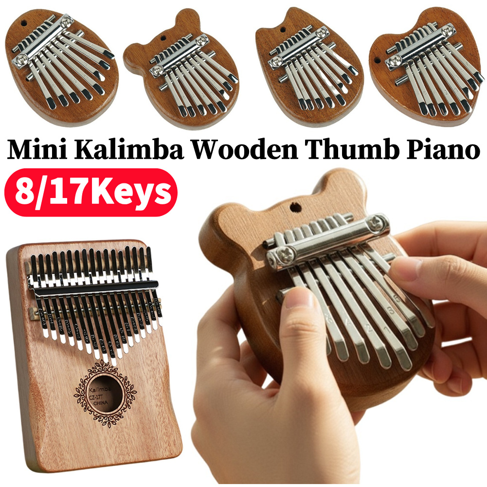Musical Instrument Kids - Mini Kalimba de Madeira 8/17 Teclas,