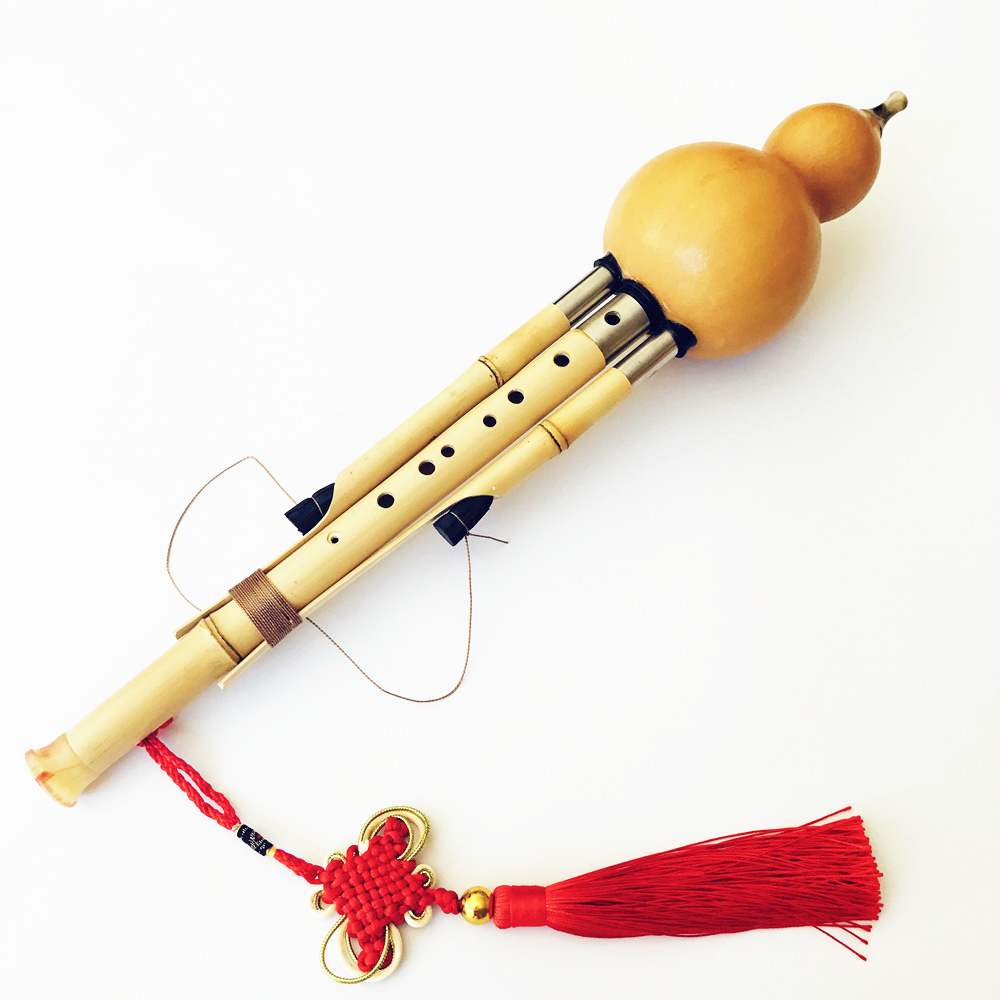 Musical Instrument In Chinese - Cabaça de bambu dourada do hulusi