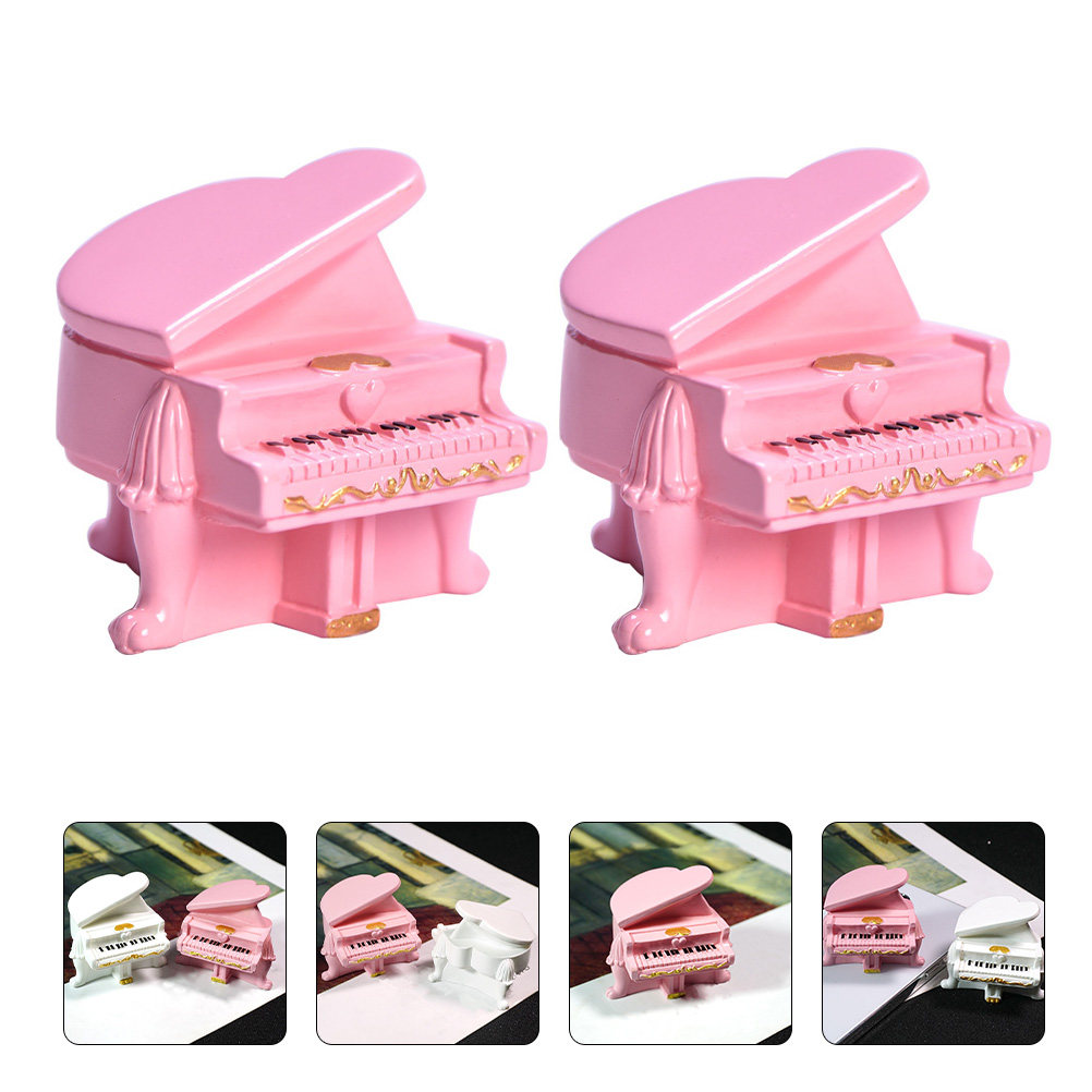 Musical Instrument Photo - 2 Peças Mini Piano Decorativo de