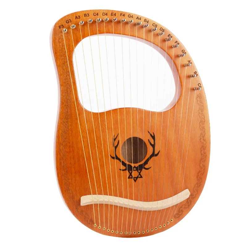 Musical Instrument Lyre - 19 cordas lira harpa mogno madeira