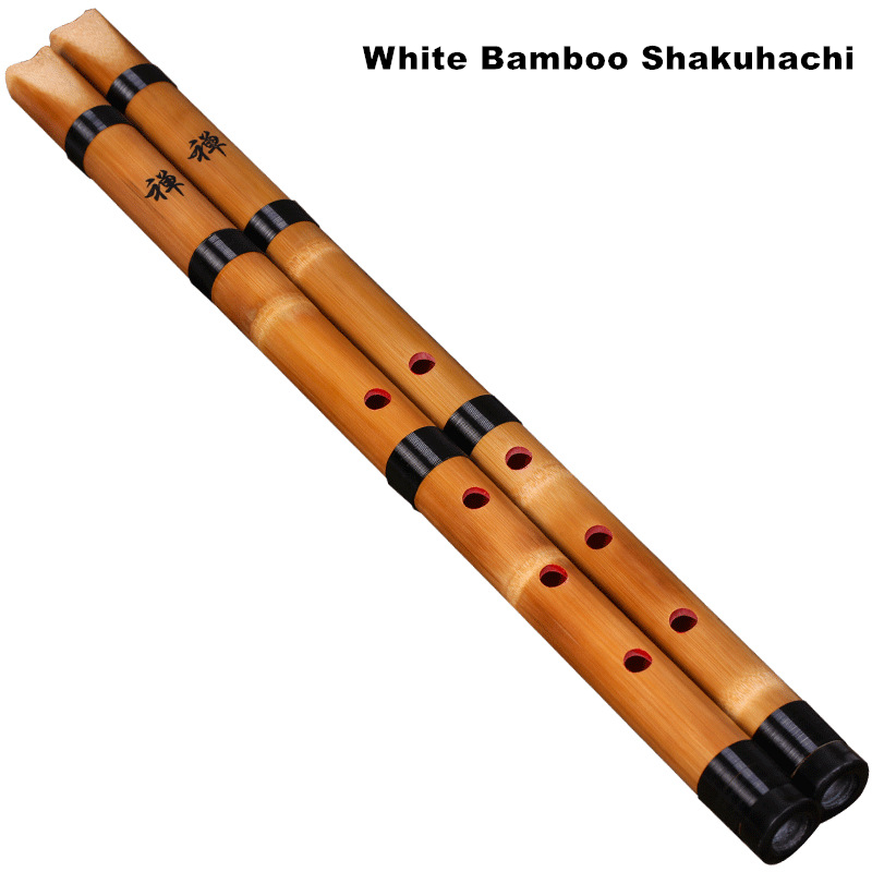 Musical Instrument In Chinese - Artesanal de bambu branco natural shakuhachi