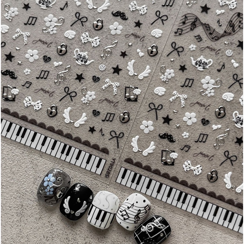 Musical Instrument Images - Adesivos de Unha Estilo Música Retrô
