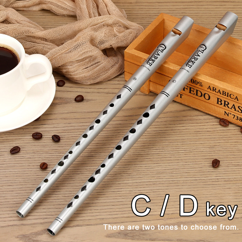 Tin Whistle Flute - Flauta Tradicional Clarke em Prata com