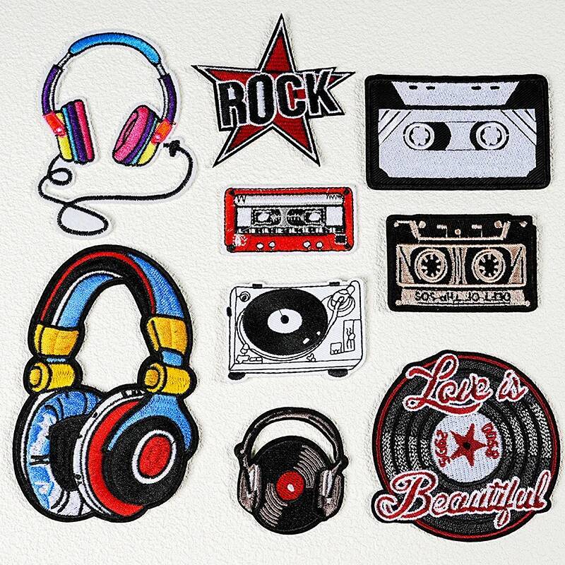 Picture Of Musical Instrument - Emblema bordado da guitarra para mochila