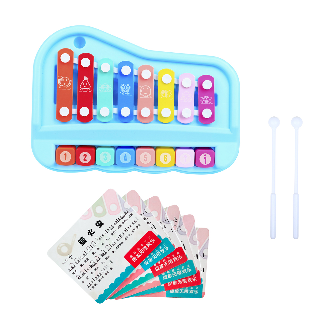 Xilofone Infantil SY-73 com 8  - Musical Instrument Mallet avaliação e preço