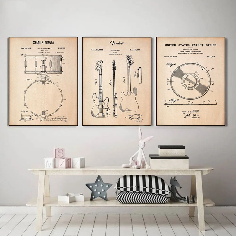 Vinil Blueprint Posters e Impr - Musical Instrument Images avaliação e preço