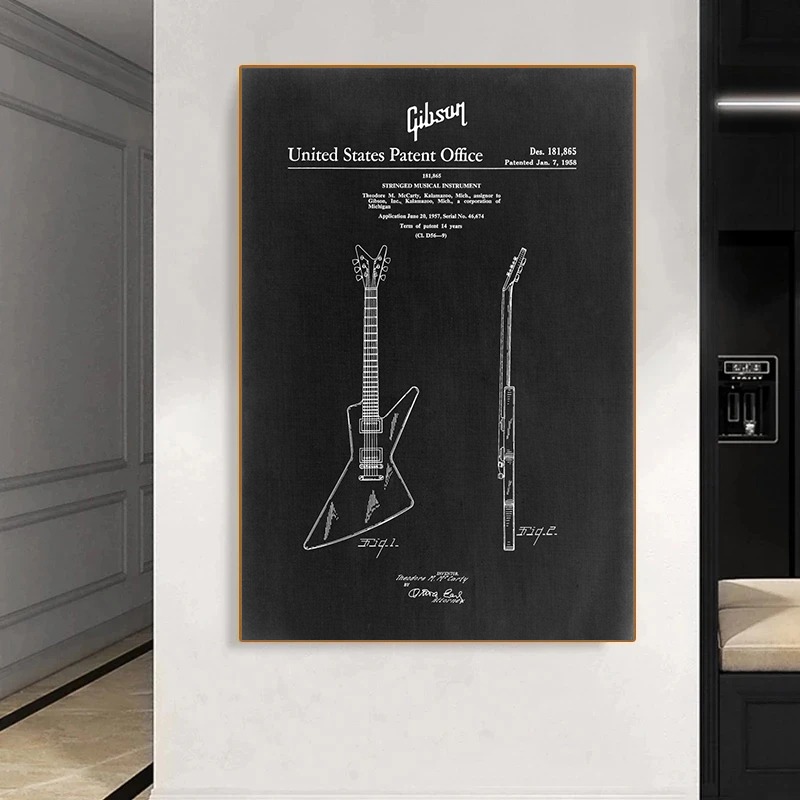 Vinil Blueprint Posters e Impr - Musical Instrument Images avaliação e preço