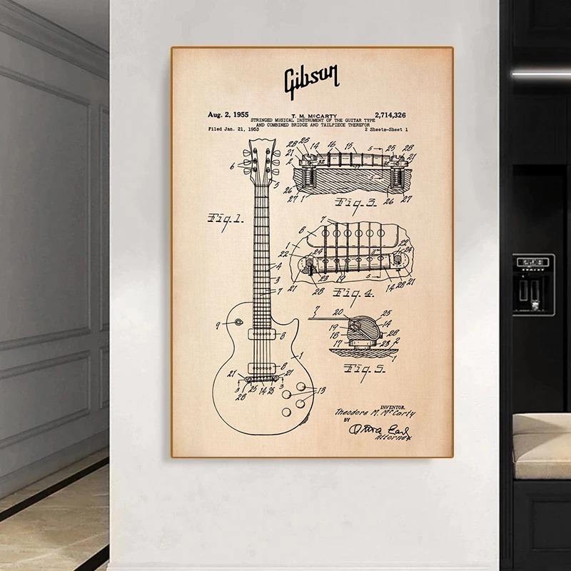 Vinil Blueprint Posters e Impr - Musical Instrument Images avaliação e preço
