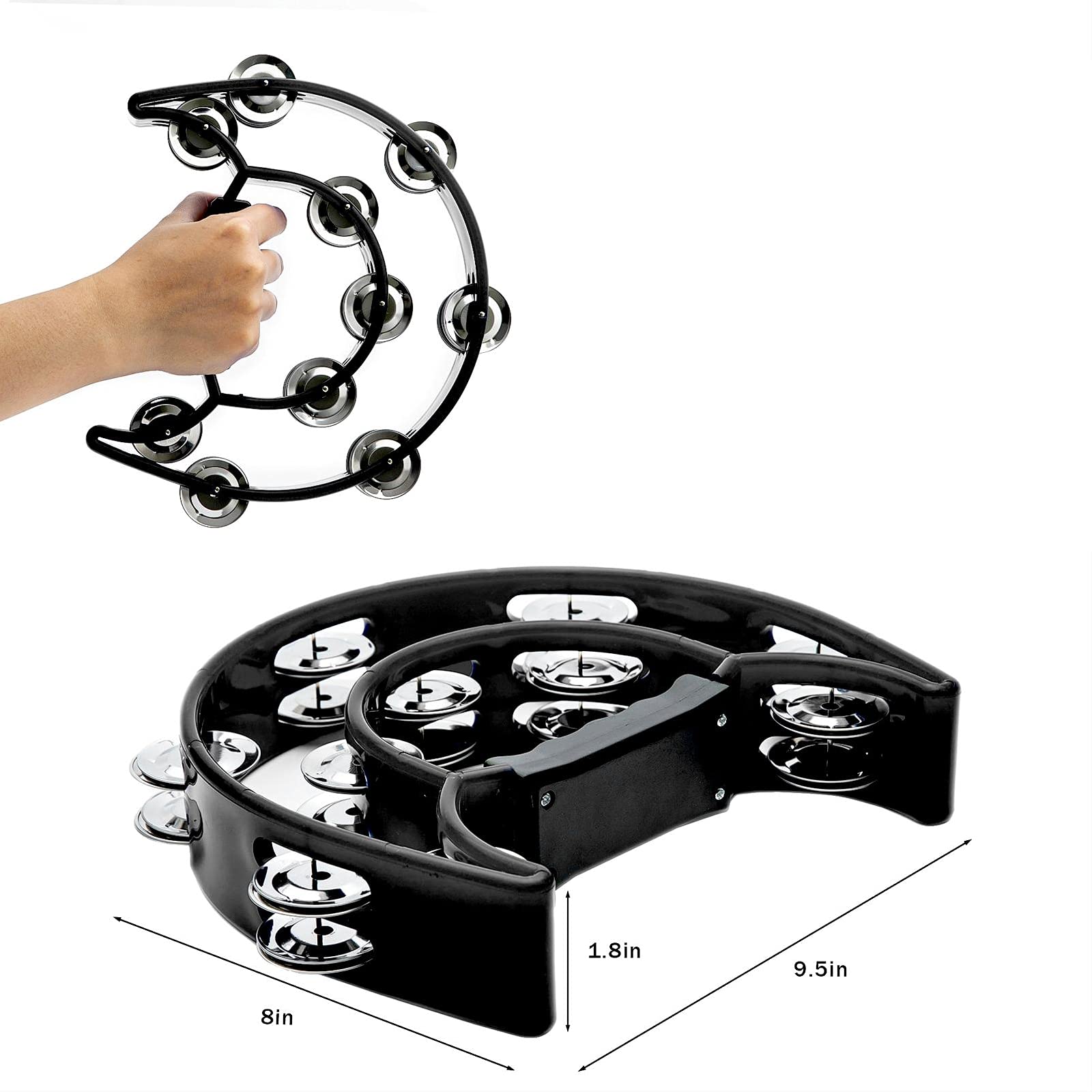 Pandeiro de metal de fileira d - Musical Instrument Kids avaliação e preço
