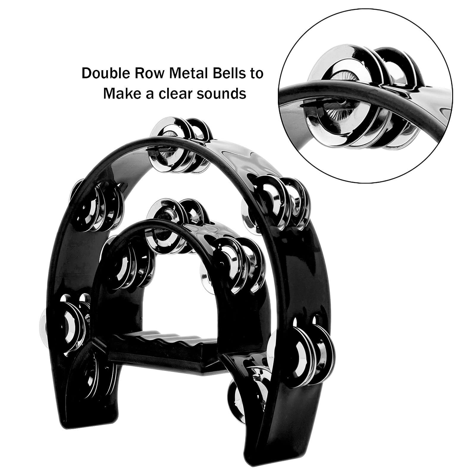 Pandeiro de metal de fileira d - Musical Instrument Kids avaliação e preço