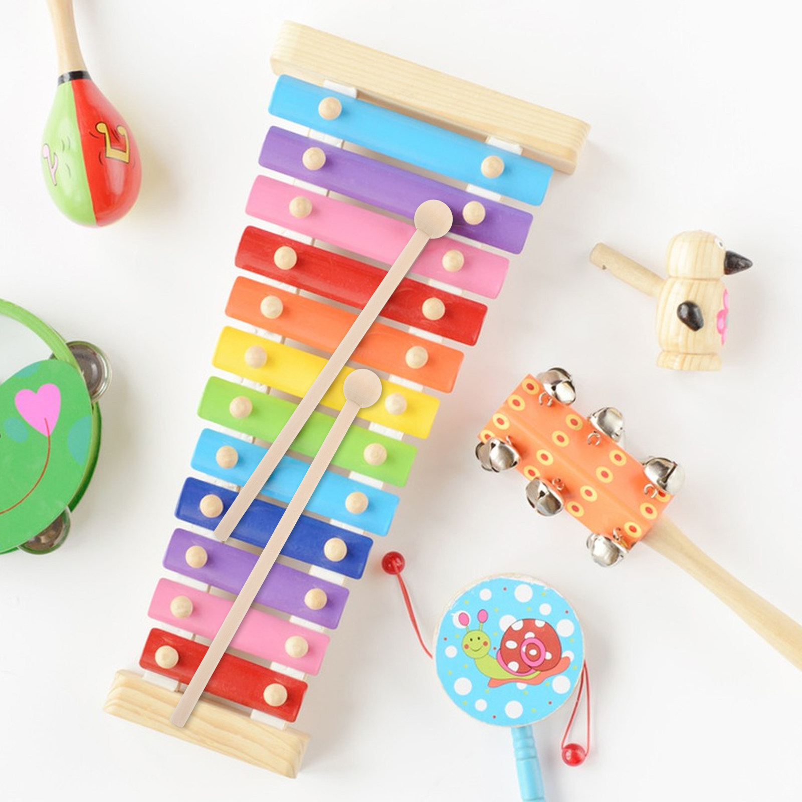 10 Peças de Baquetas de Madeir - Musical Instrument Mallet avaliação e preço