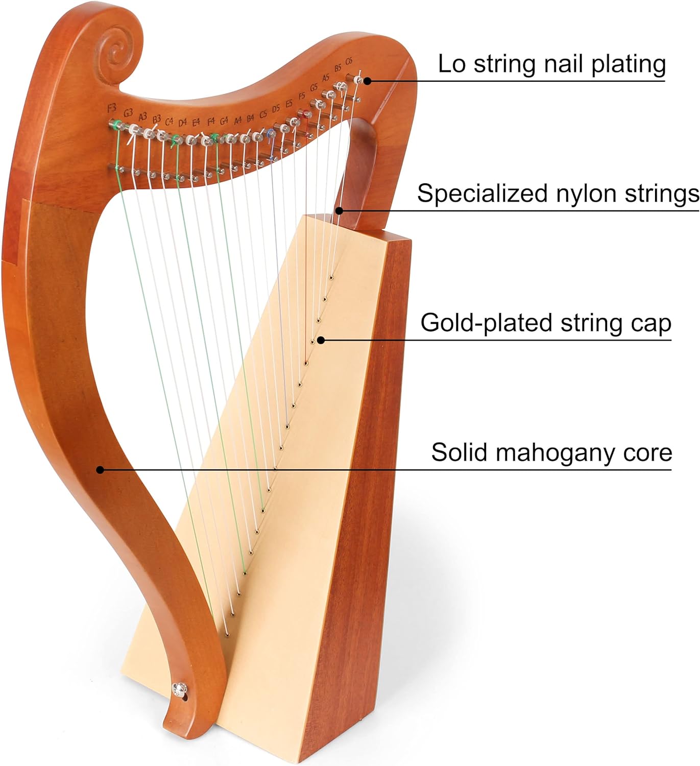 15 19 cordas mini harpa lira p - Musical Instrument Lyre avaliação e preço
