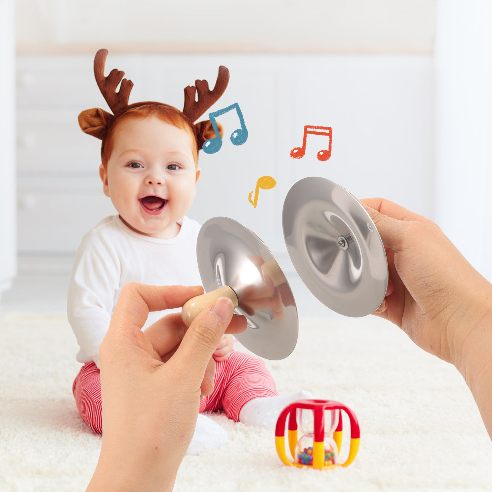 2 Peças de Címbalos de Dedo Pe - Musical Instrument Kids avaliação e preço